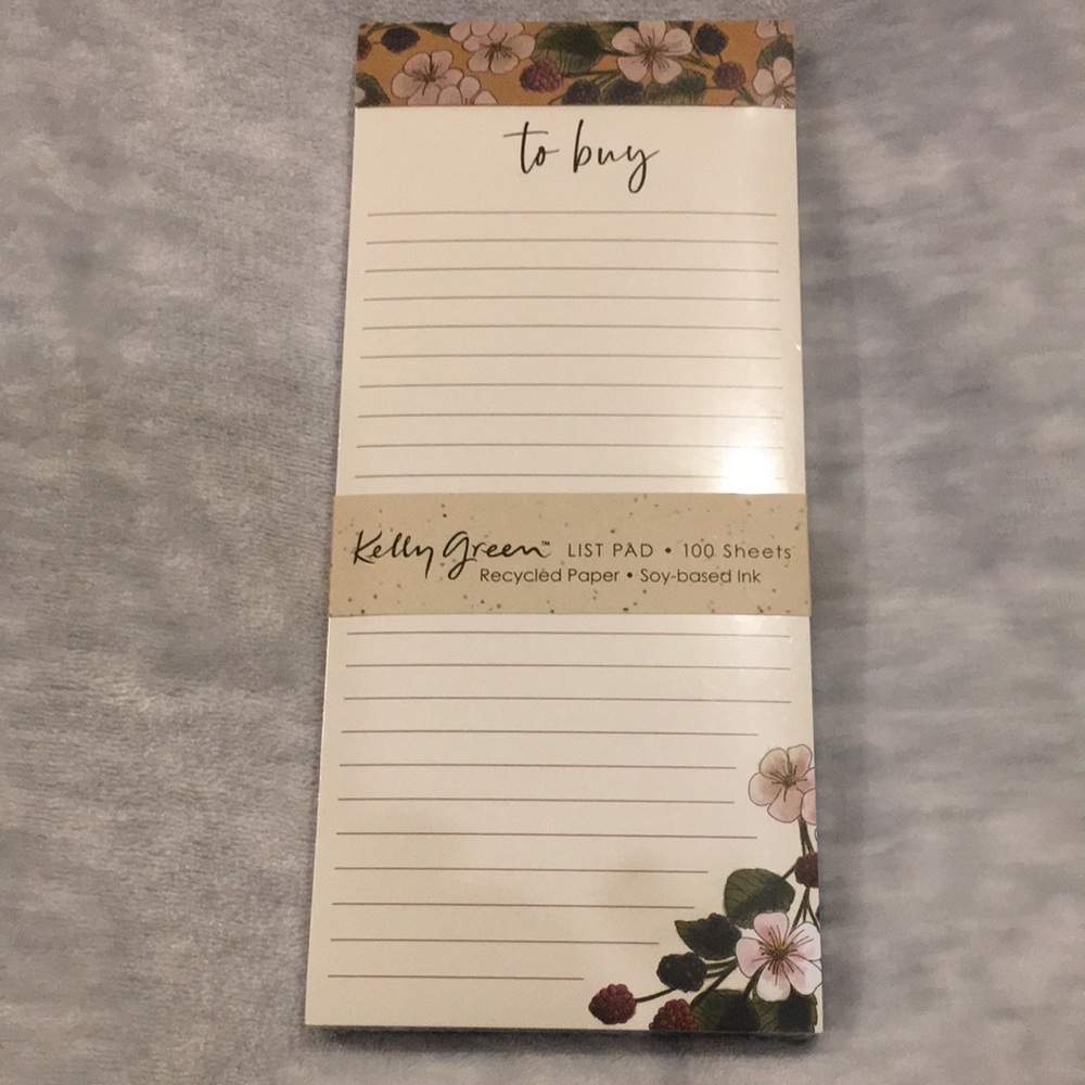 To Buy Raspberry Note Pad 100 pg NWT magnetic, recycled paper soy ink lined